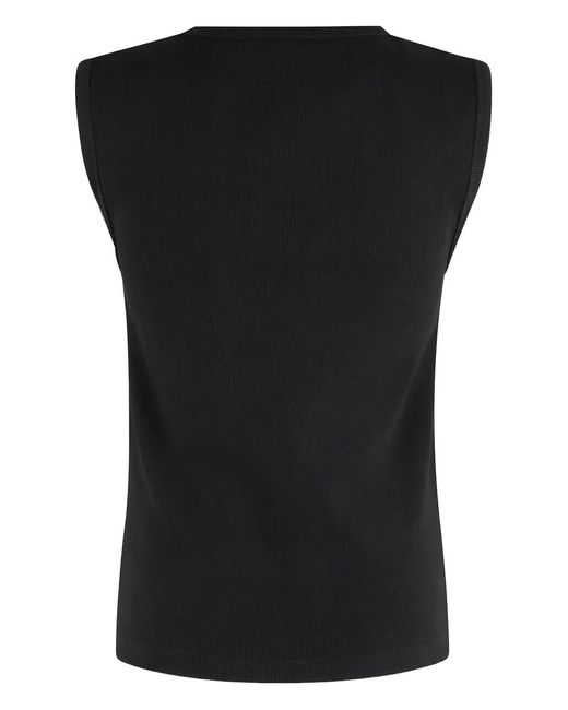 Rohe Black Ribbed Sleeveless Top