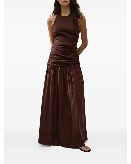 Faithfull The Brand Purple Robe-Bustier Tali À Fronces