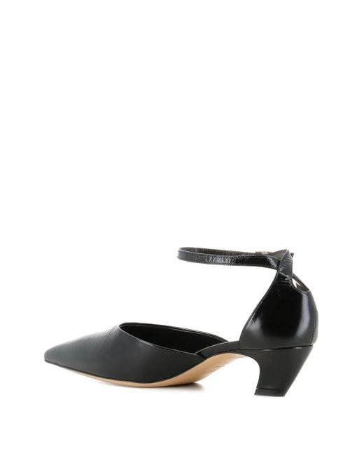 Le Monde Beryl Black Ankle-Strap Pointed-Toe Pumps