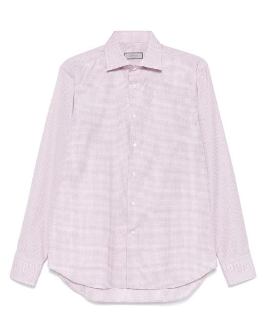 Canali Pink Check-Pattern Shirt for men