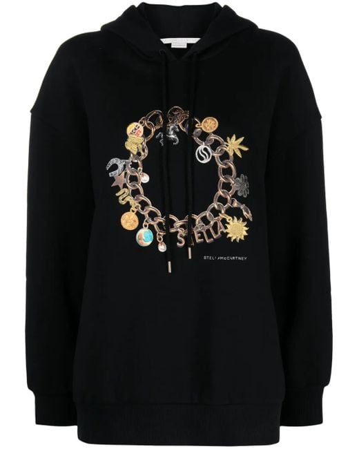 Stella McCartney Black Stella's Charm Cotton Hoodie