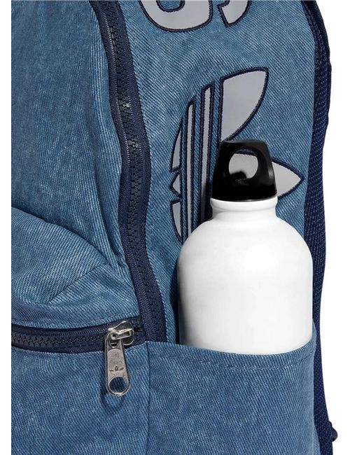 Adidas Blue Logo-Print Backpack