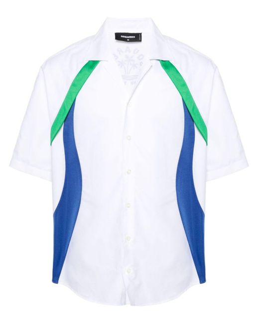 DSquared² Blue Sporty Waves Cotton Shirt for men