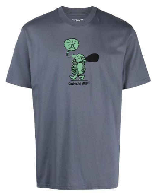 Carhartt T-shirt Van Biologisch Katoen in het Blue voor heren
