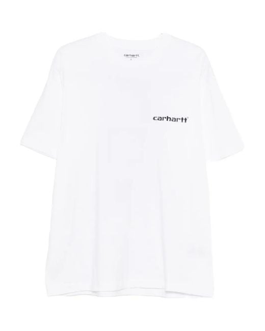 Carhartt White S/S Caps Logo T-Shirt for men