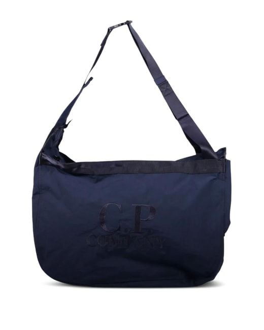C.P. Company Plain Paper Touch Logo-Embroidered Shoulder Bag in
