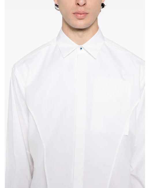Undercover White Concealed Button Fastening Shirt for men