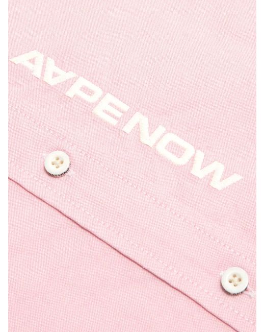 Aape By A Bathing Ape Pink Short-Sleeved Shirt for men