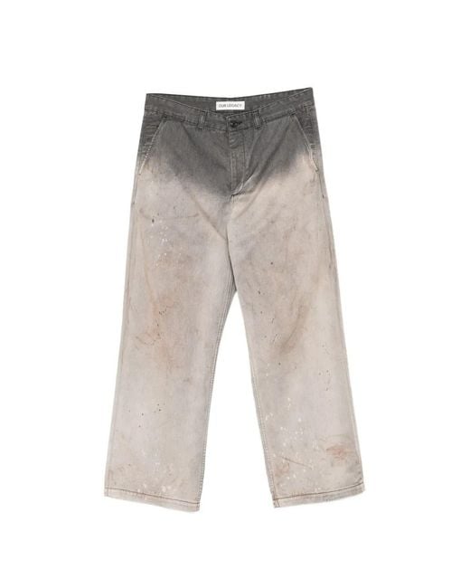 Our Legacy White Rig Paint-Splatter Jeans for men