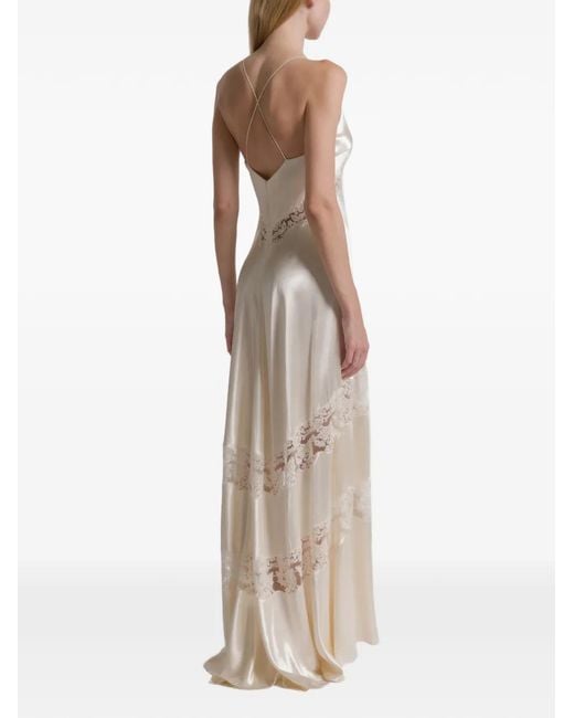 Alberta Ferretti White Lace Panel Dress