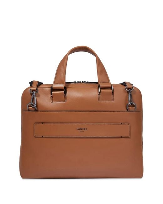 Lancel Brown Medium Max De Document Bag for men