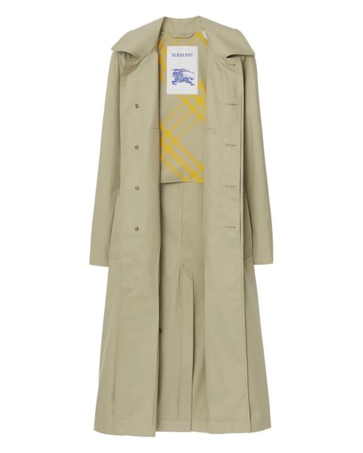 Burberry Natural Bradford Car Coat Gabardine Long Coat for men