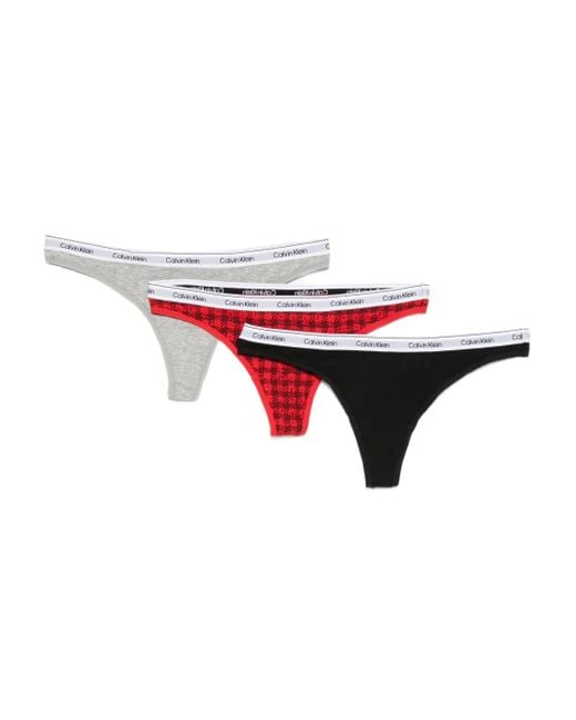 Calvin Klein Red Logo Waistband Briefs (Set Of Three)