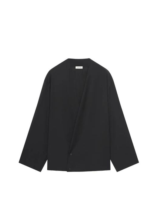 Fear Of God Black Long-Sleeve Wrap-Front Jacket for men