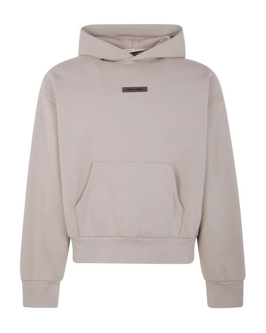 Fear Of God Gray Logo-Motif Hoodie
