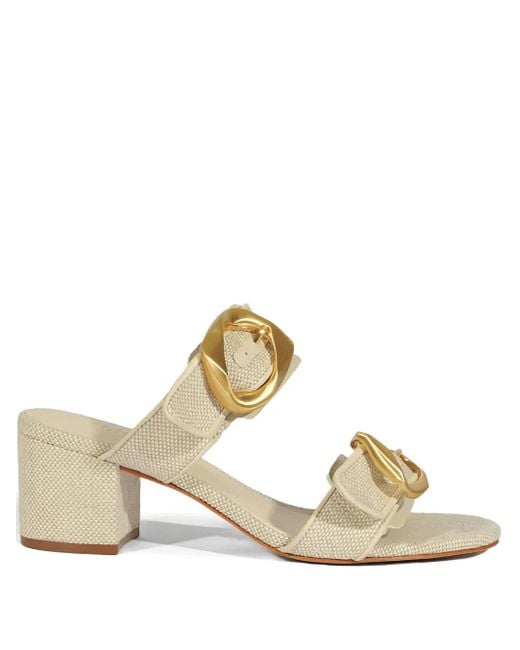 SCHUTZ SHOES Metallic 60Mm Buckle Strap Sandals