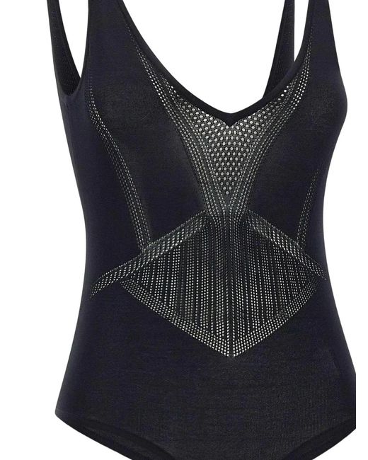 Elisabetta Franchi Black Openwork Knit Bodysuit