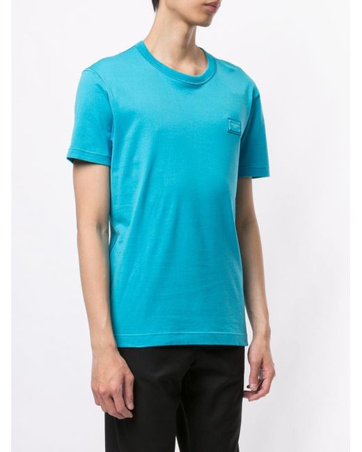 Dolce & Gabbana Cotton Crew Neck T-shirt in Blue for Men - Lyst