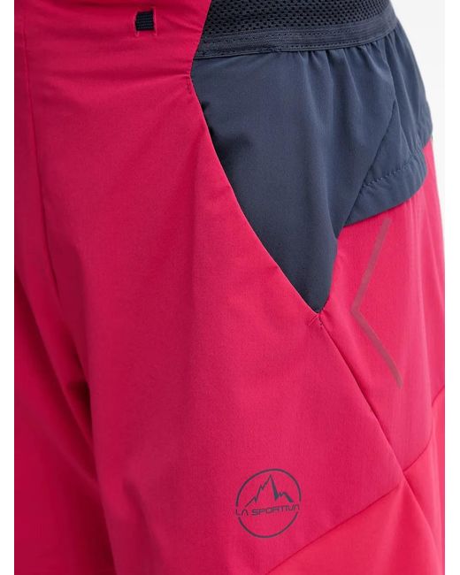 La Sportiva Red Trail Guard Logo-Print Panelled Shorts