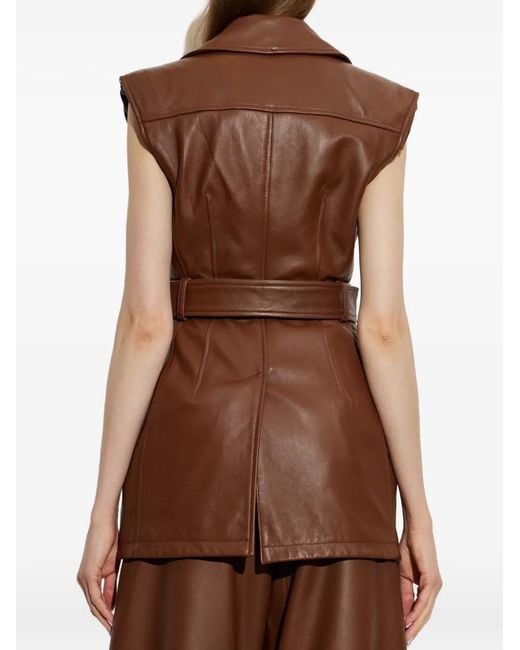 Chaleco Con Cinturón Sportmax de color Brown