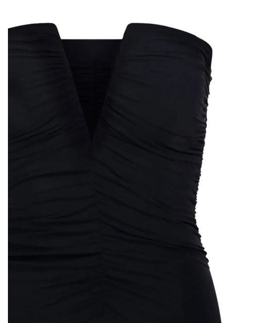 Amazuìn Black Ruched Strapless Dress