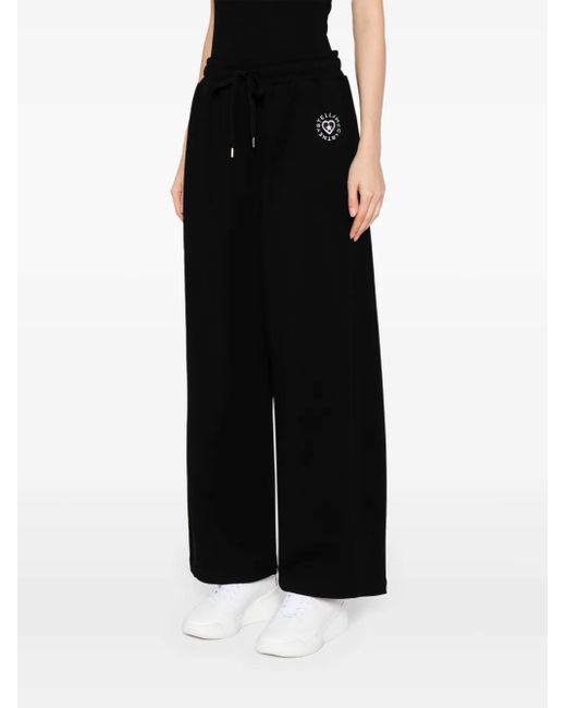 Stella McCartney Black Logo-Patch Cotton Track Pants