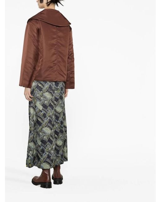 Ganni Brown Oversized Collar Jacket
