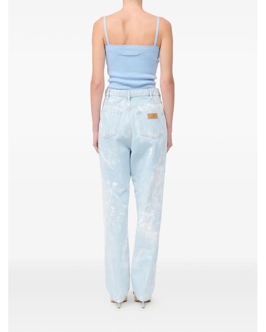 MM6 by Maison Margiela Blue Numeric Signature Straight Jeans