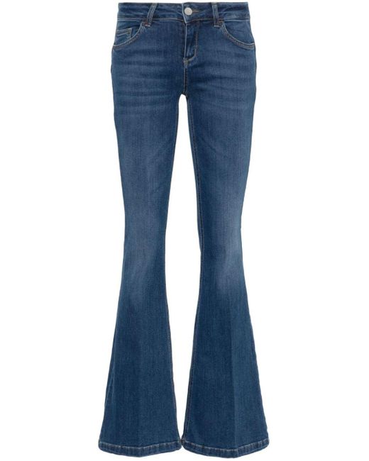 Liu Jo Blue Mid-rise Flared Jeans