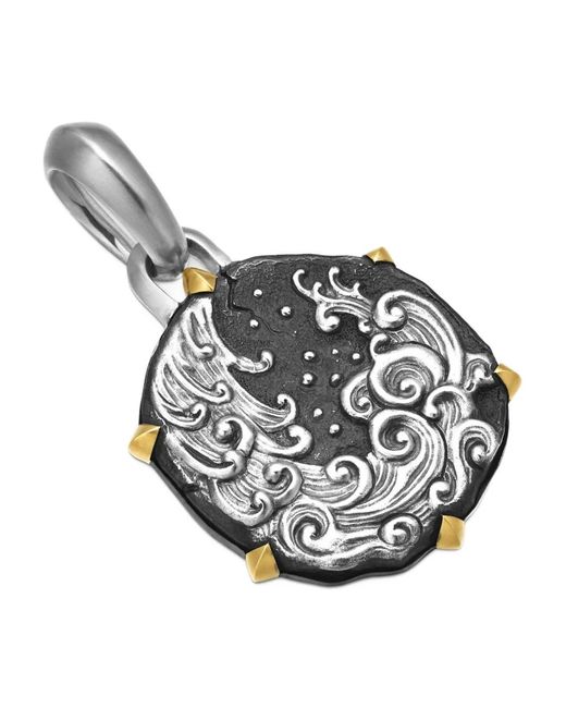 David Yurman Metallic 18Kt And Sterling Aquarius Amulet (33Mm) for men