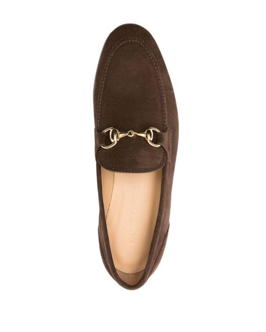 Scarosso Brown Horsebit-detail Suede Loafers
