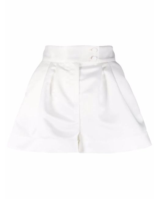 Styland White Pleated Tailored Shorts