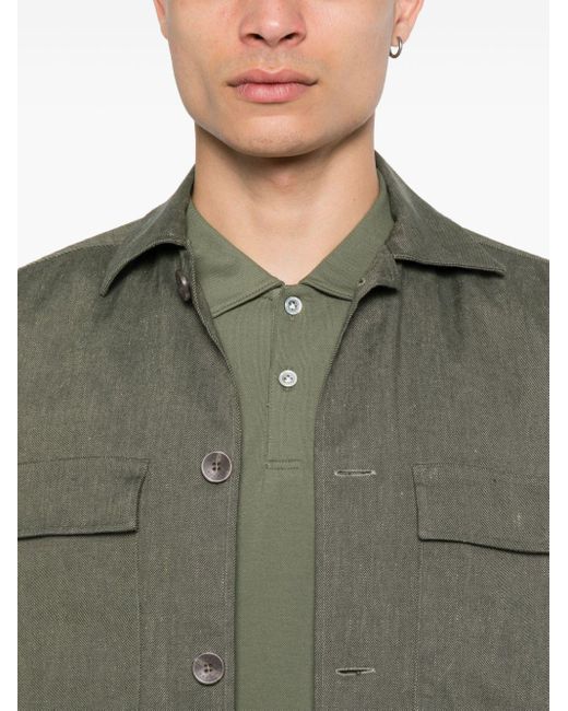 Boggi Green Twill Shirt Jacket for men