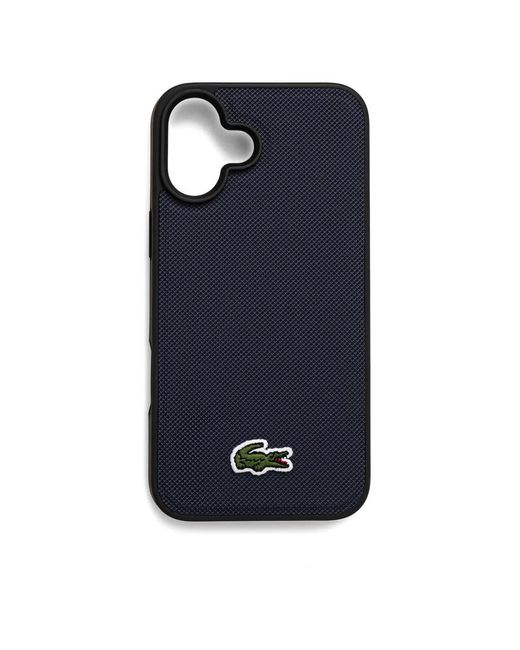 Lacoste Blue Textured Logo Iphone 16 Plus Phone Case