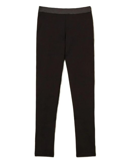 Twinset Black Satin-Waistband Trousers