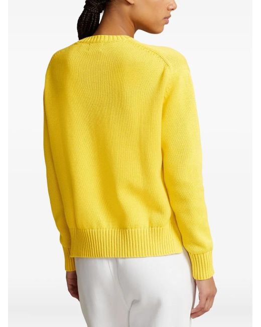 Polo Ralph Lauren Yellow Cotton Long-Sleeve Sweater