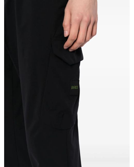 Boss Black Elasticated-Waist Track Pants for men
