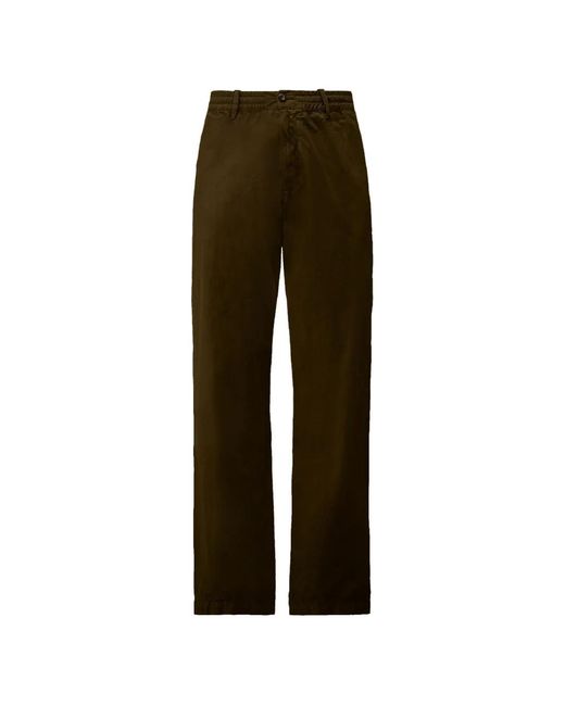 C P Company Green Elasticated-Waist Belt-Loop Trousers for men