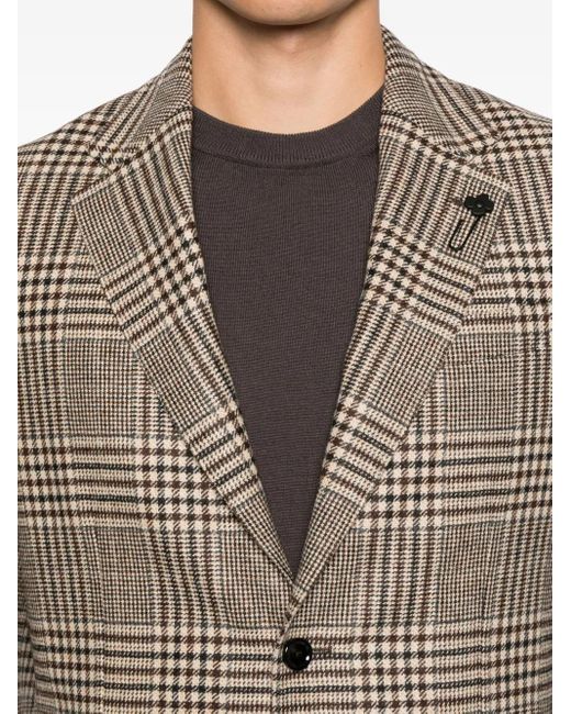 Lardini Brown Checked Wool Jacket for men