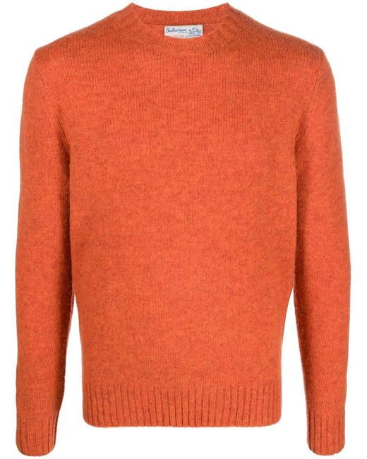 Ballantyne Orange Choker Ribbed Knit Jumper for men