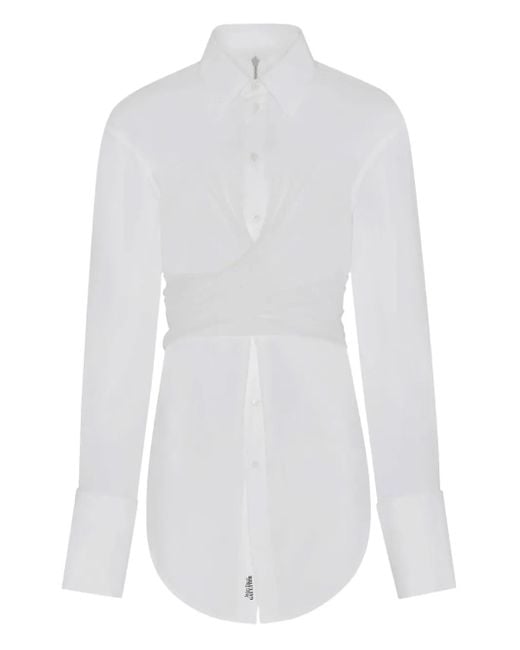 Jean Paul Gaultier ドレープ シャツドレス White