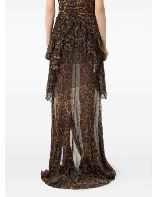 Falda estampada con volantes Blumarine de color Brown
