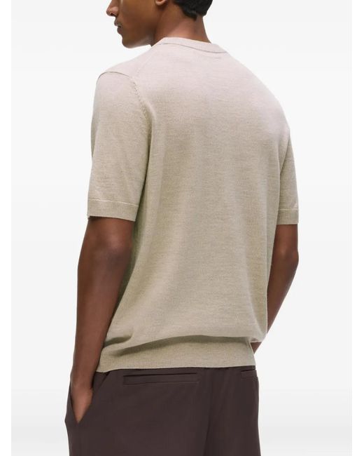 Karl Lagerfeld White Logo-Embroidered Merino T-Shirt for men