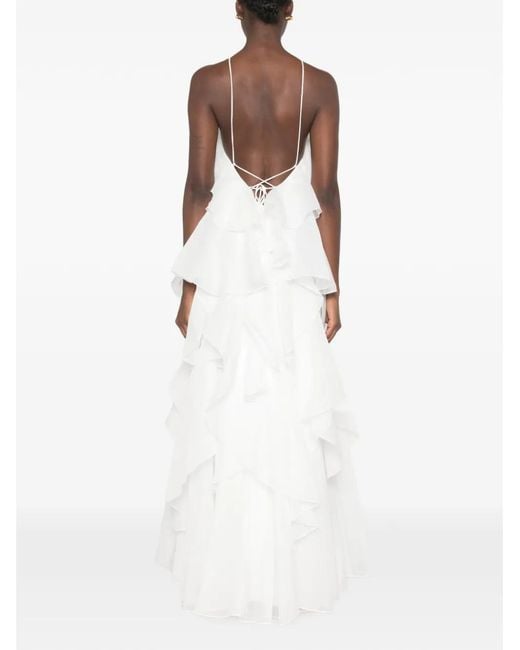 Aje. White Pandorea Layered Ruffled Maxi Dress