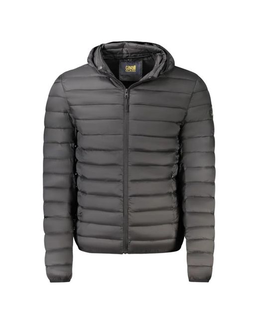 Roberto Cavalli Gray Hooded Padded Jacket for men
