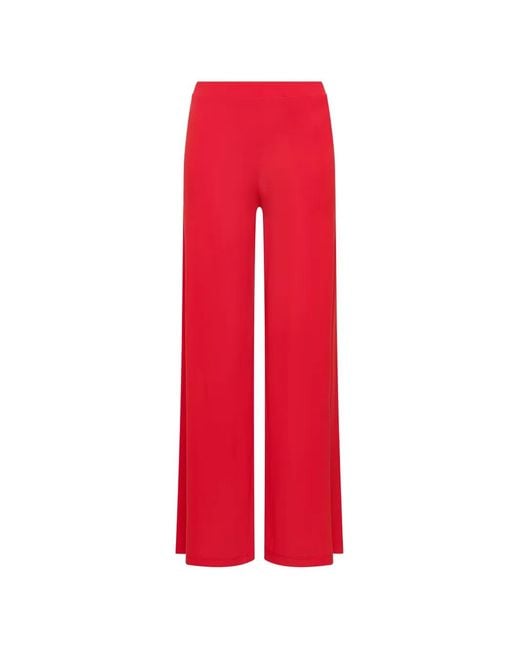 Maliparmi Red Jersey Straight-Leg Trousers