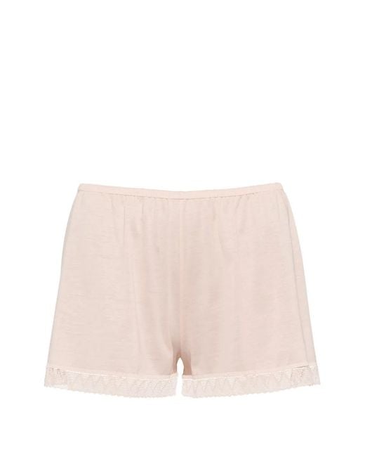 Eres Pink Lightness Lace-Trim Shorts