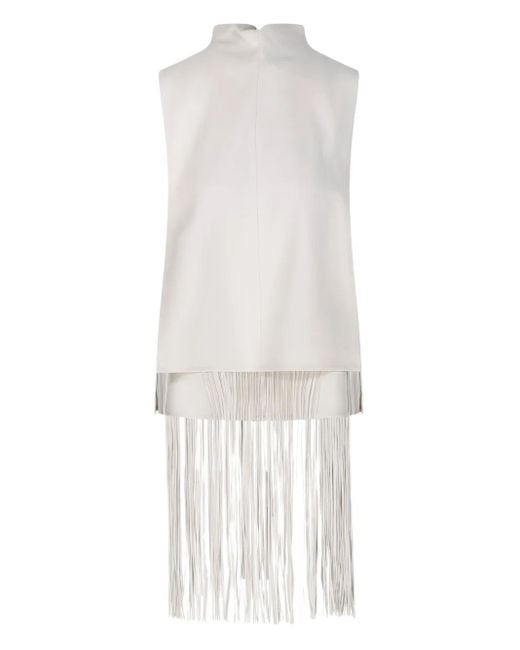 Sportmax フリンジヘム ノースリーブトップ White