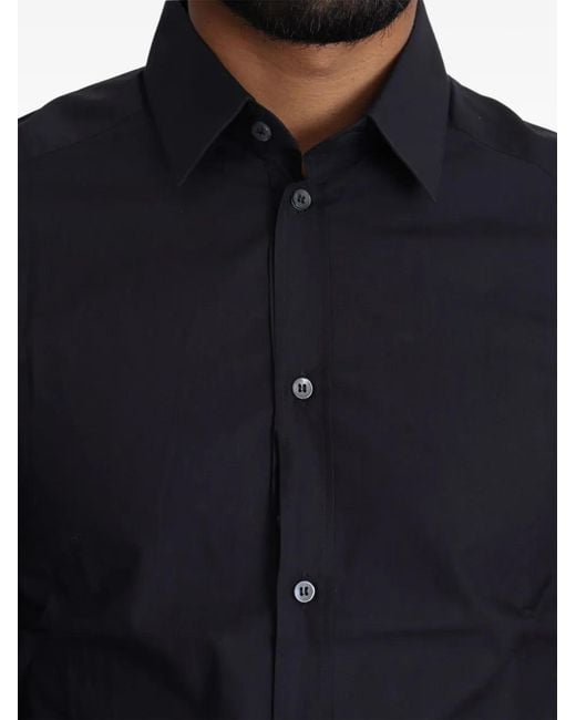 Dolce & Gabbana Blue Button-Down Slim-Fit Shirt for men