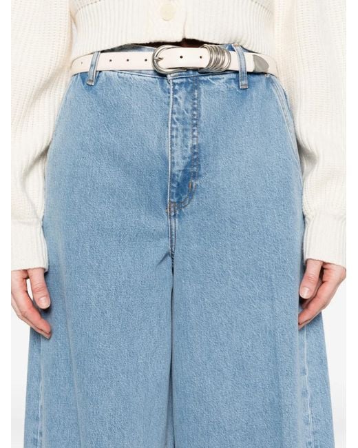 FRAME Blue The Drape Wide-Leg Jeans